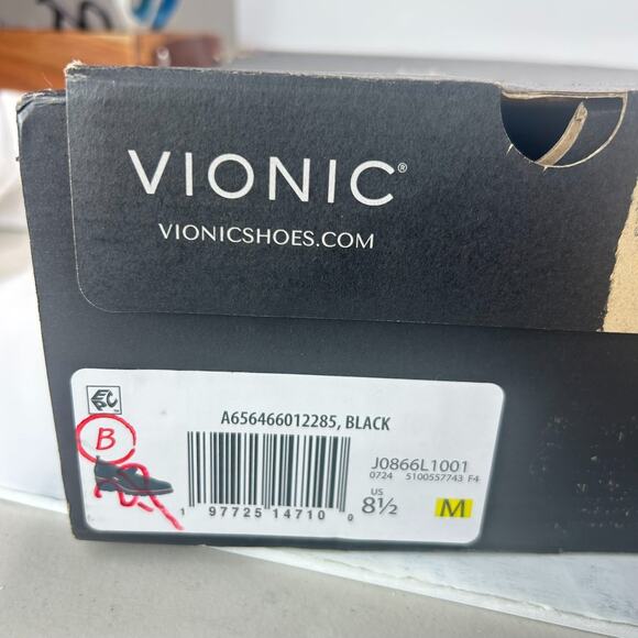 Vionic Alma Mary Jane Wedge Suede Heel Black J0866L1001 Women's 8.5M Tried On - Picture 11 of 11